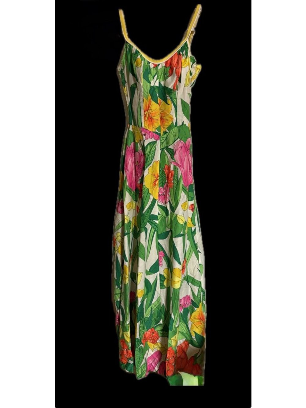 Vintage VTG 1960s Deweese Design Floral Maxi Dress Sof-Cup Bra 14/36 Size 8 - Picture 13 of 13